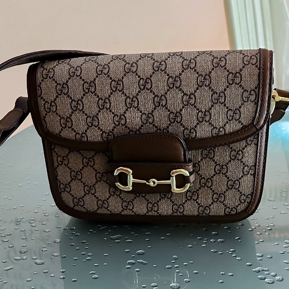 Authentic Gucci Brown Monogram Shoulder Bag - Picture 1 of 8